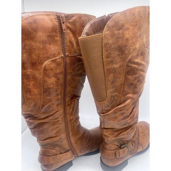 Baretraps Sheridan Brown Knee High Ruched Boots Size 8.5 - Picture 7 of 11